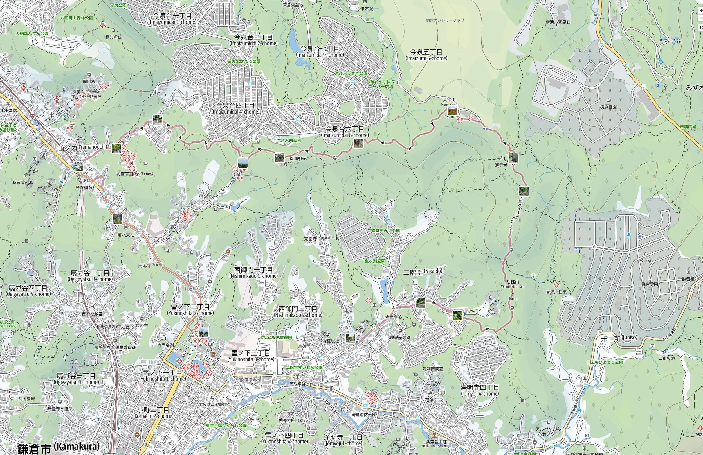鎌倉アルプス コース図